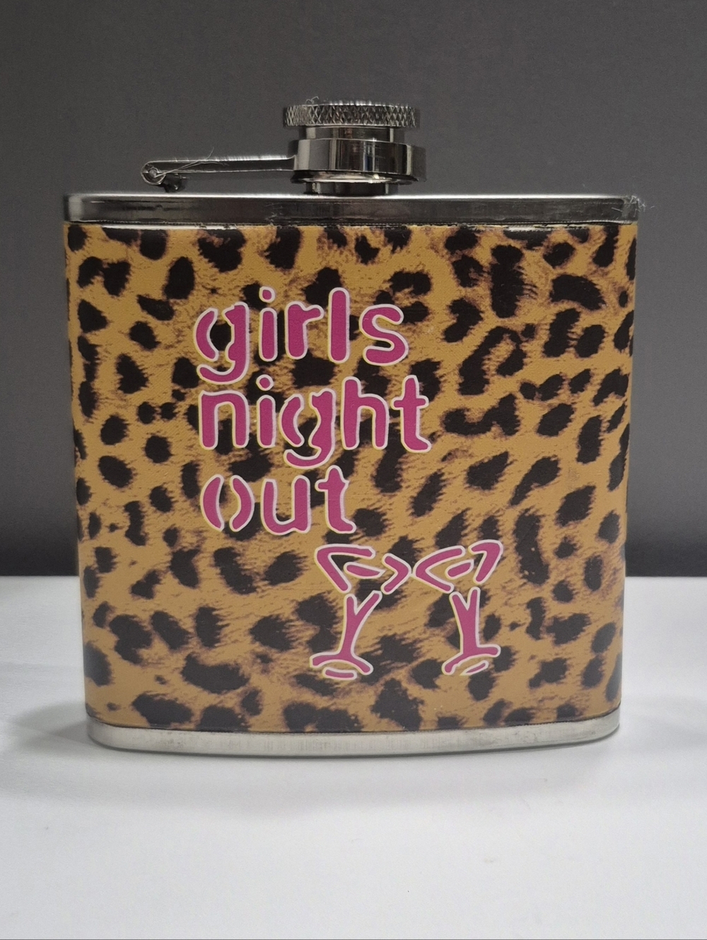 Girls Night Out Leopard Print Hip Flask - Picture 1 of 10